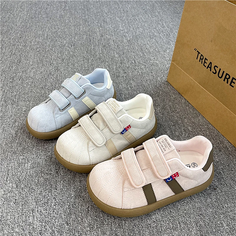 魔术贴厚底勃肯鞋女款ins2025冬季新款复古百搭运动休闲德训板鞋