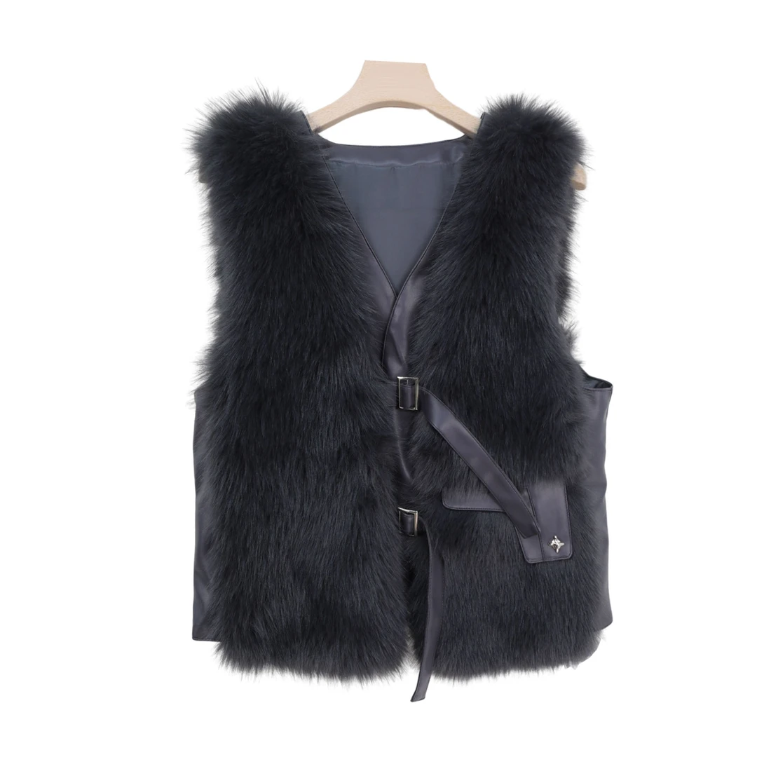 时尚轻奢马甲女背心短款拼接马夹外套S4937