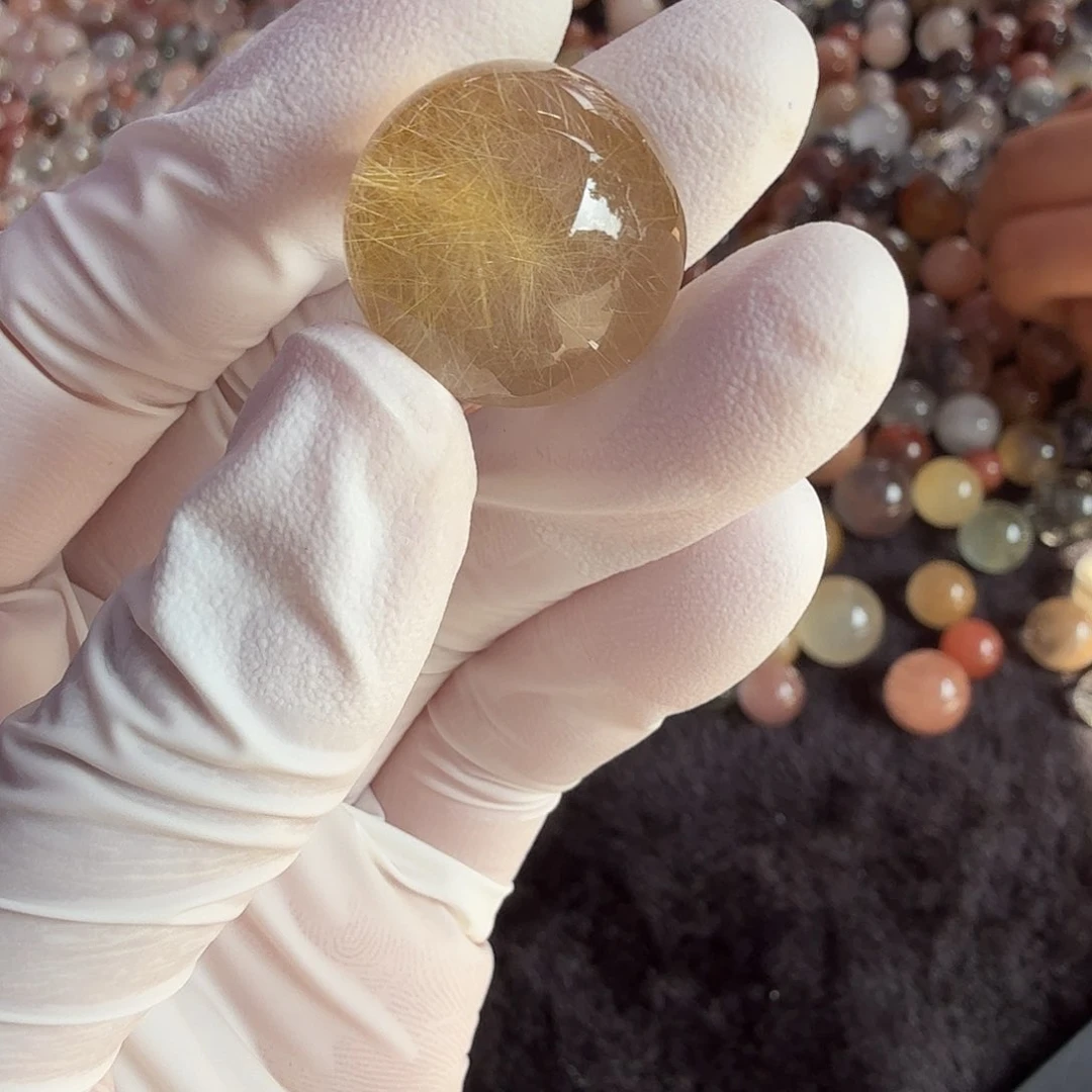 -****水晶珠宝半成品未镶嵌发晶18.7mm定制不退换