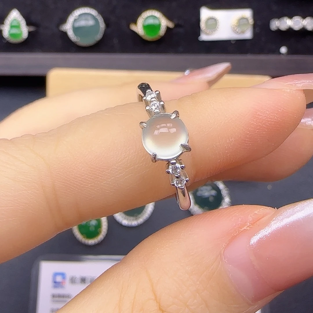 银S925镶嵌戒指翡翠