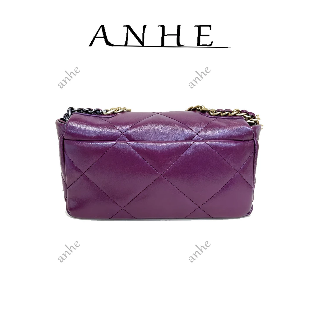 安合甄选-高定真皮包-26cm-H6016油蜡皮-三色链条-香-红色