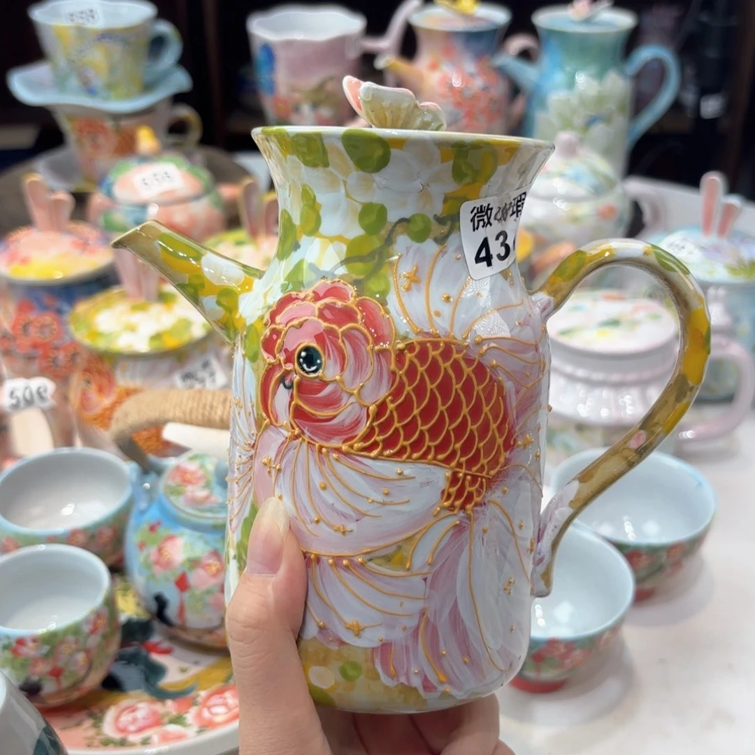 w****w景德镇手绘高温釉下彩陶瓷茶具