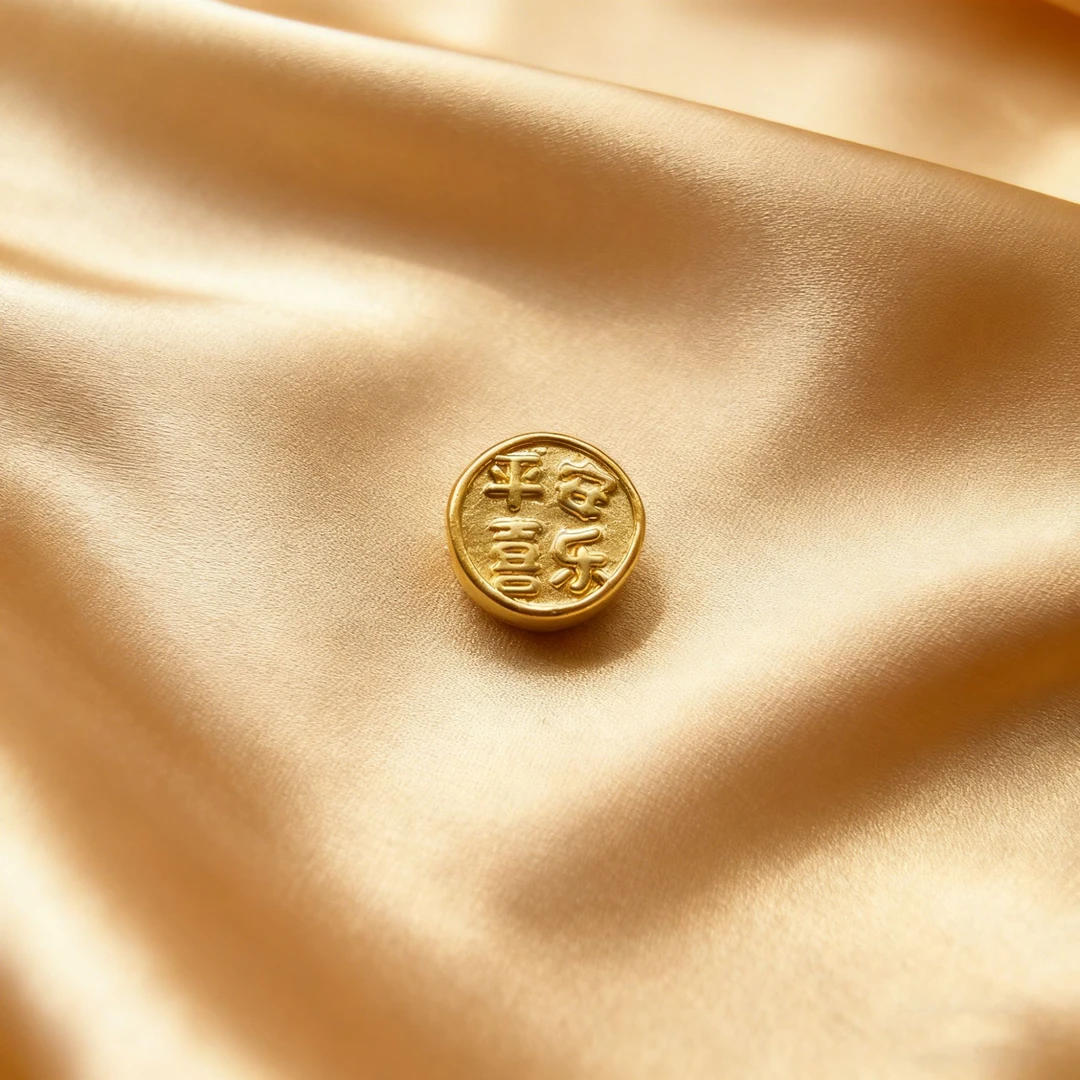 【黄金】足金999平安喜乐珠素金 中穿 5D工艺CY58