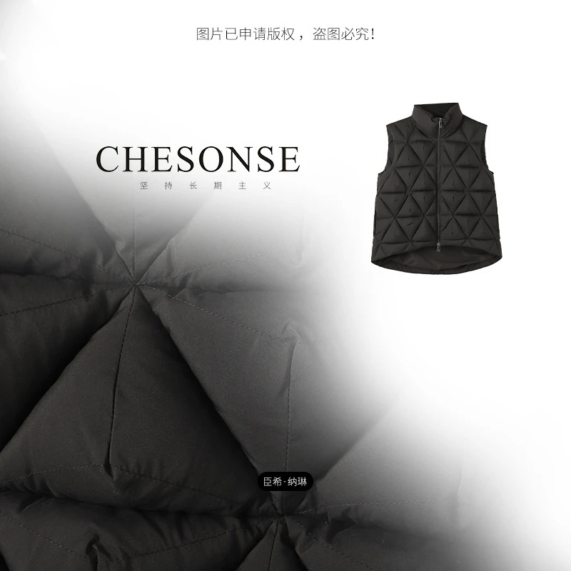 上衣女【繁花】立体剪裁时尚别致潮流羽绒马夹247089