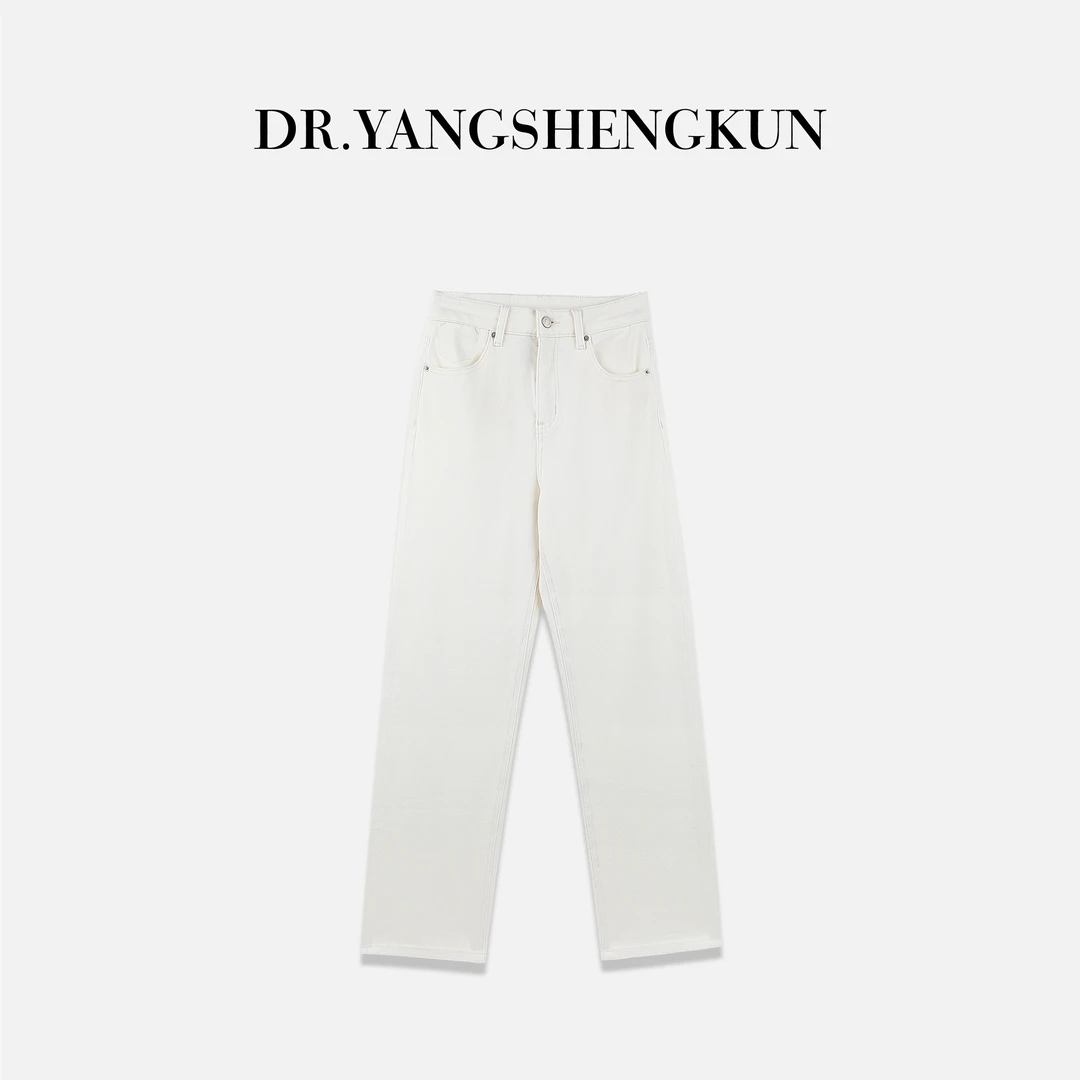 杨圣坤2025新品王炸白牛经典百搭窄版显瘦直筒牛仔裤女SQ2581812