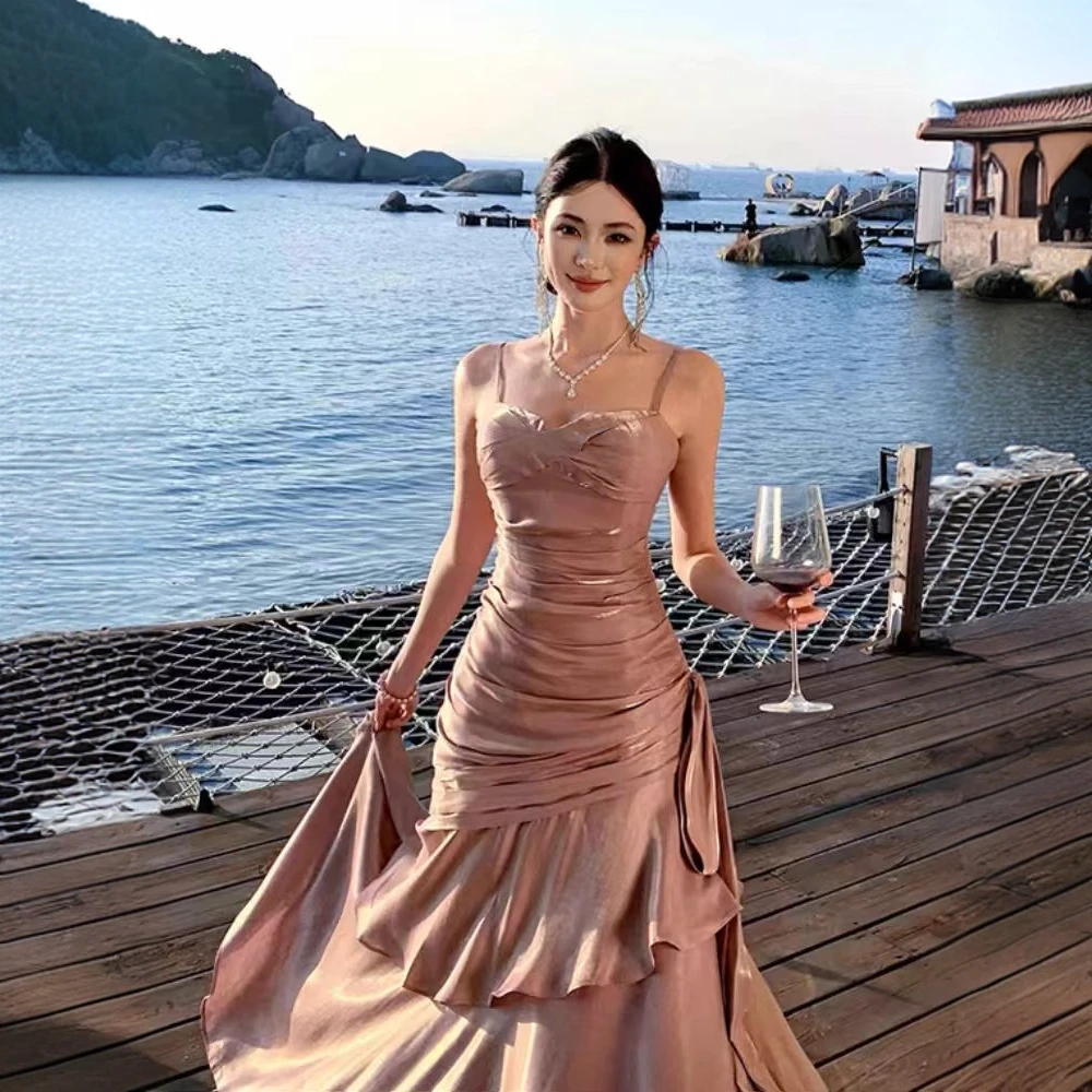 【温柔兰波】法式荷叶边吊带裙轻礼服小众高端生日连衣裙