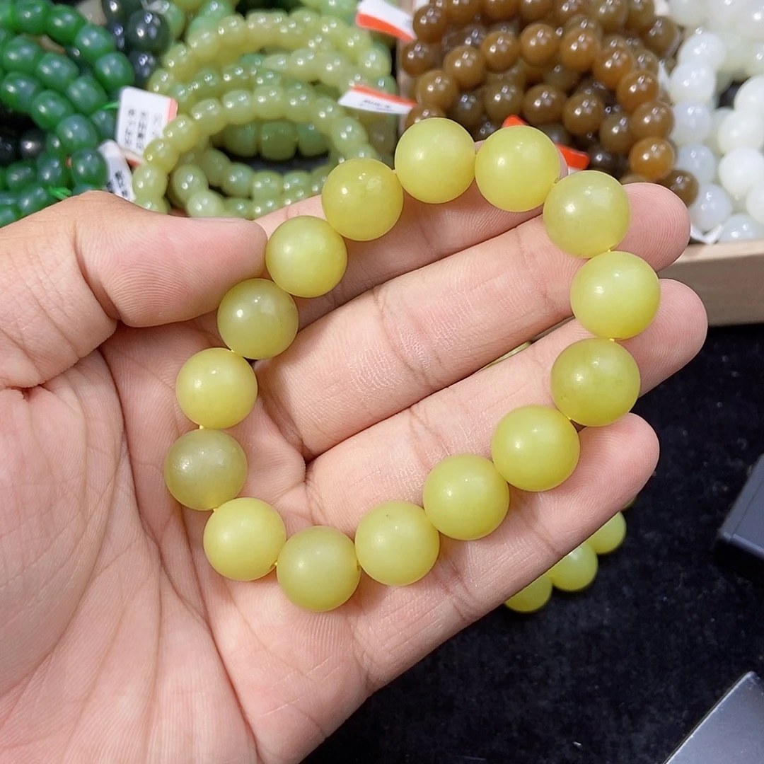 和田玉未镶嵌手串纯天然卡13新疆若羌黄口多样性发一