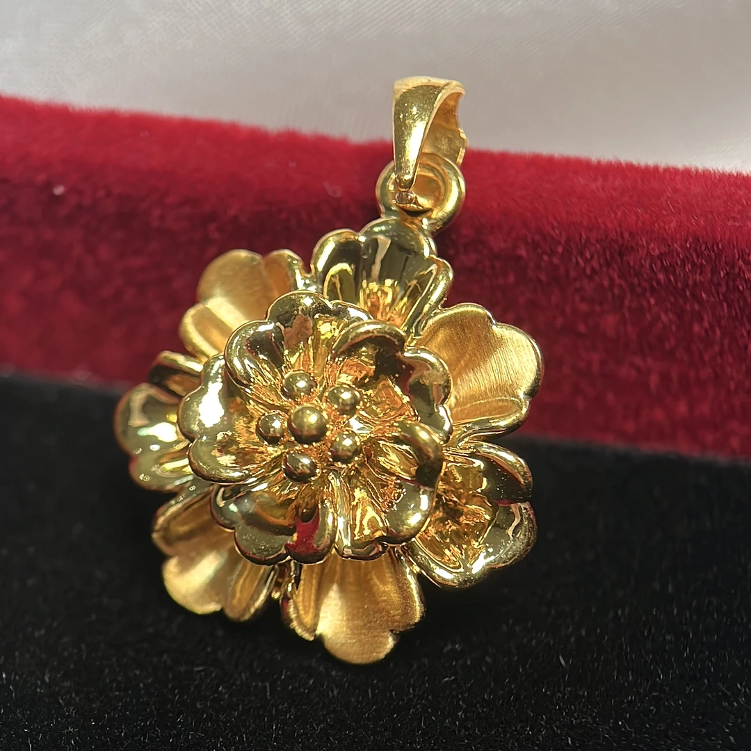 足金999吊坠  5D花头吊坠吊坠素款百搭