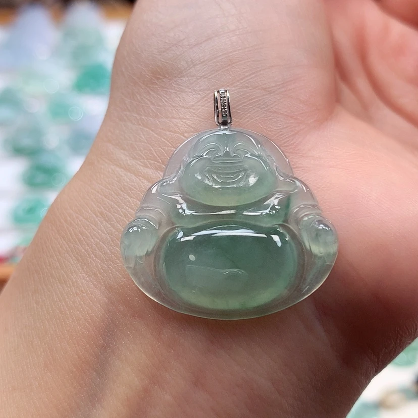 【闪购商品】翡翠18K金镶嵌吊坠(赠链)