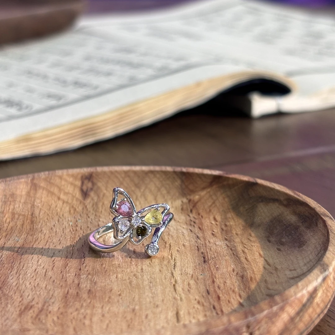 【真石】蝴蝶碧玺戒指