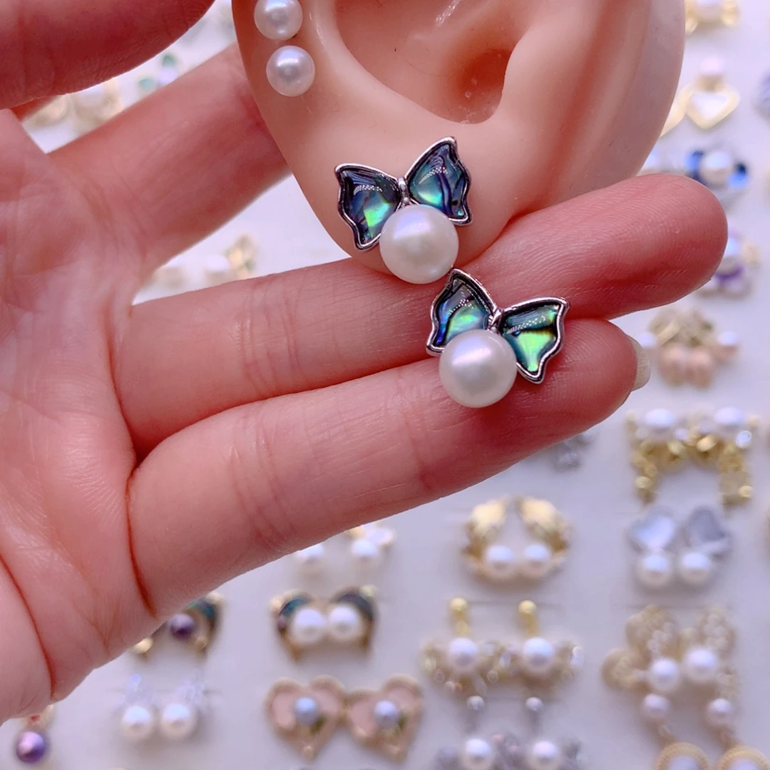 耳饰合金淡水珍珠