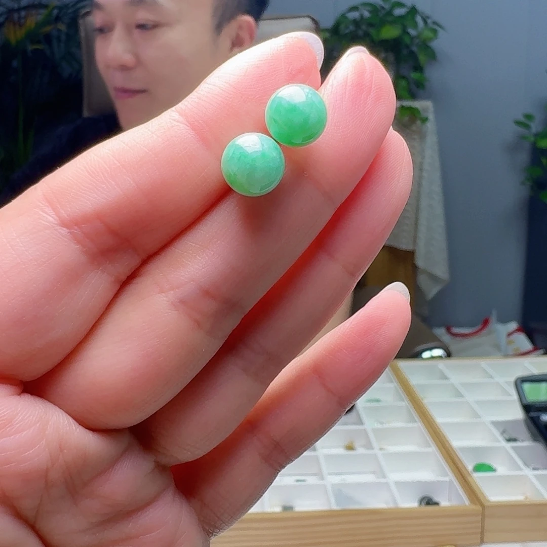 翡翠银S925镶嵌耳饰多样性发货其一