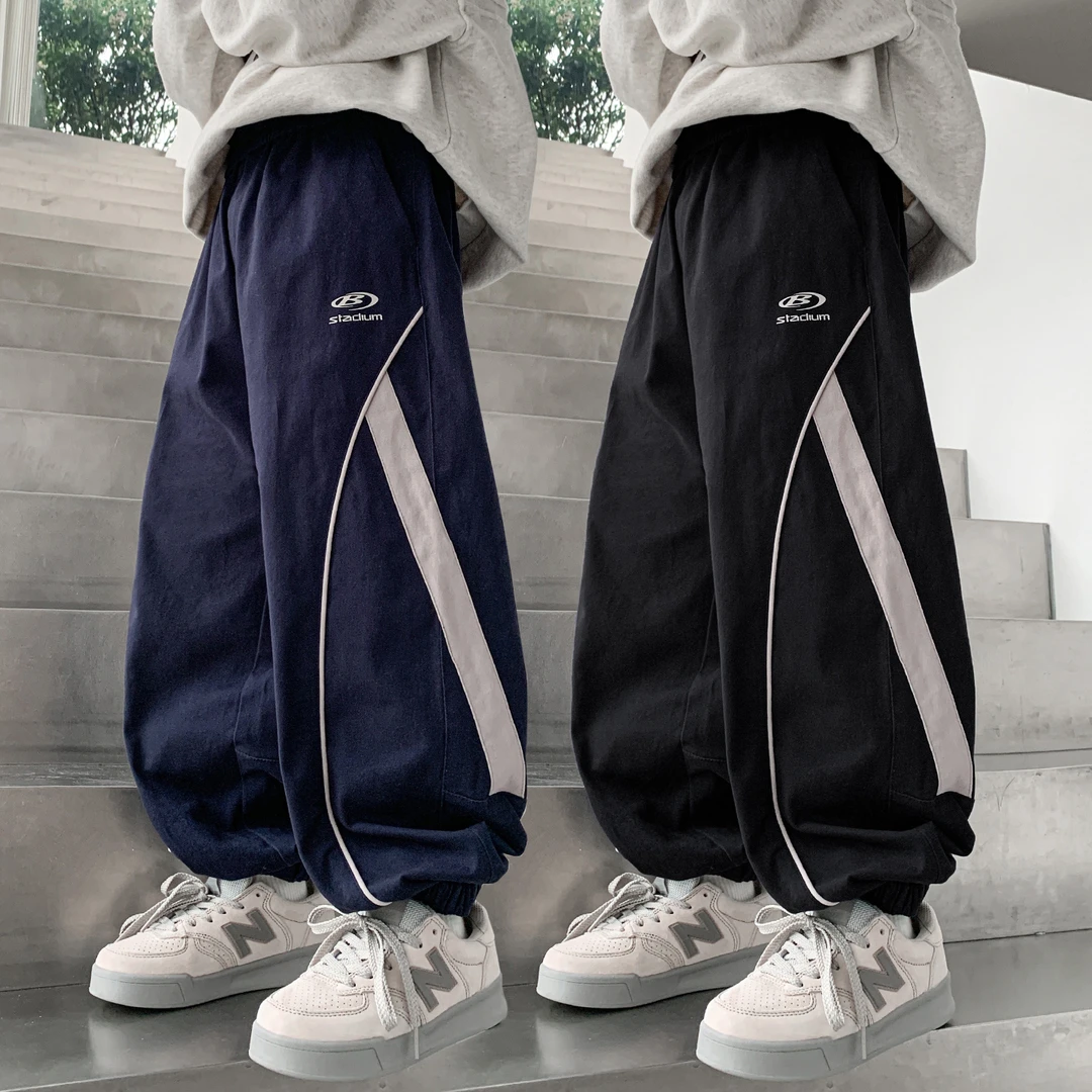 男童秋季裤子痞帅儿童休闲长裤青少年2025春秋款中大童阔腿束脚裤