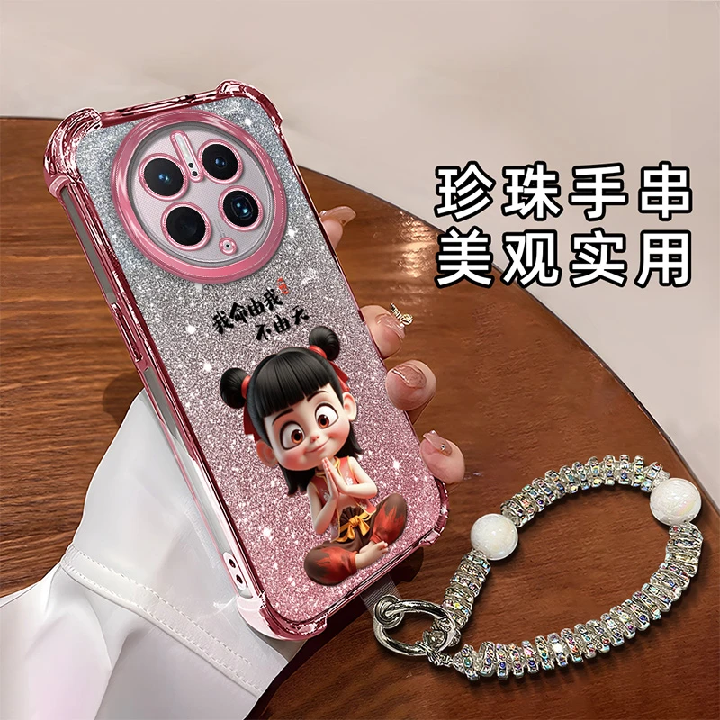 适用于【华为】Mate50Pro创意卡通可爱打坐小孩全包防摔四角气囊壳