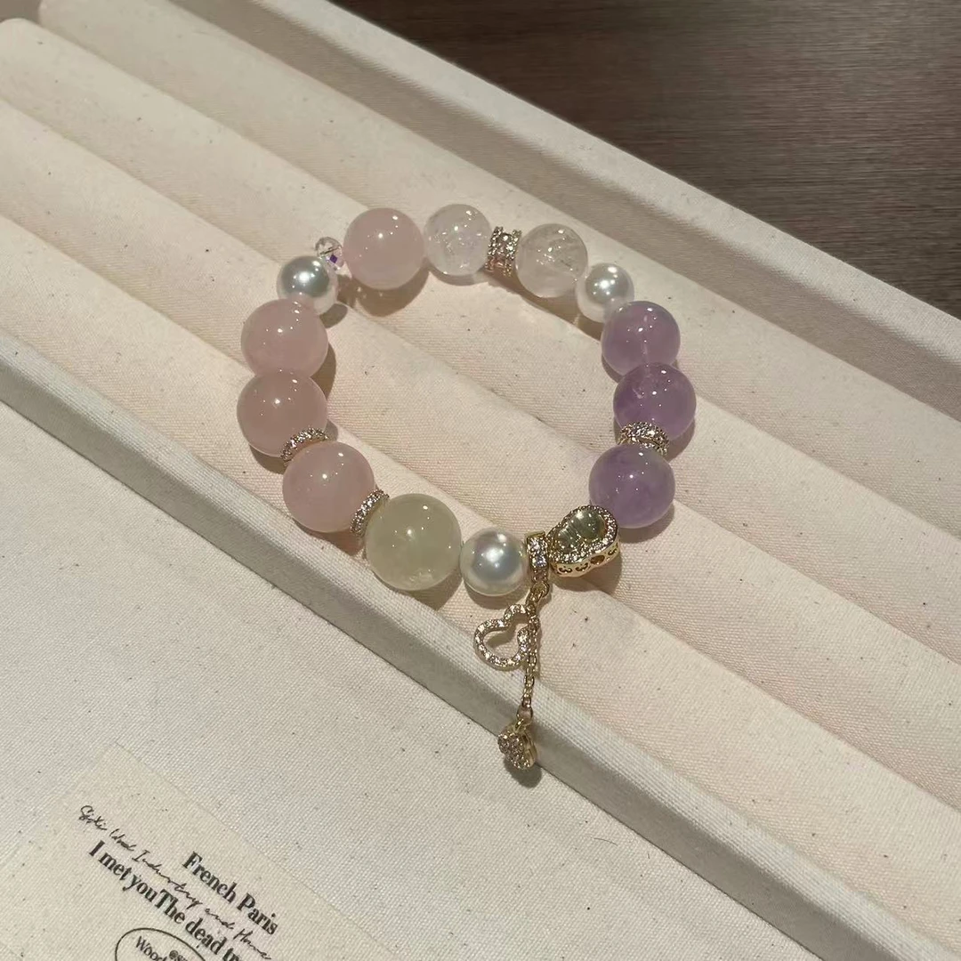 YIMI 天然水晶合金多宝手链x1935（9-14毫米）