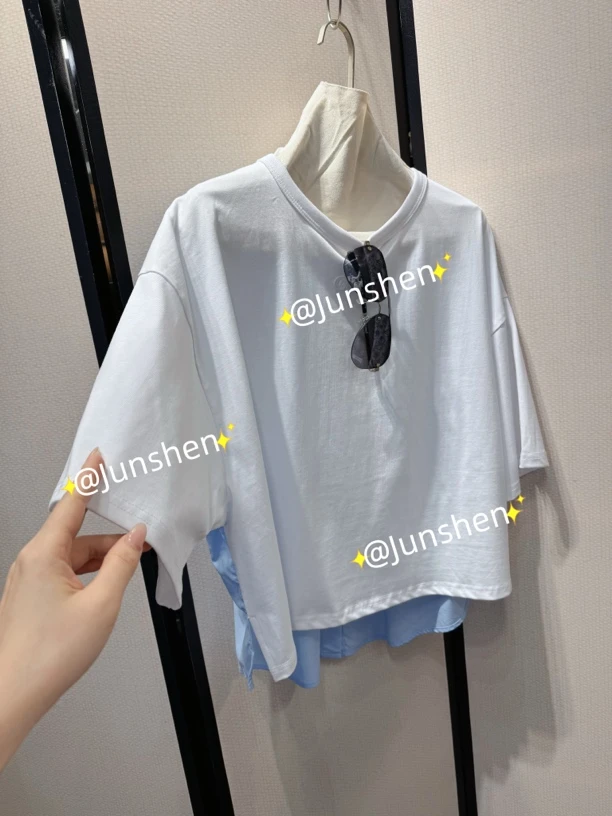 【竣深Junshen】新系列短袖棉t恤、后背拼接衬衣面料，宽松版型