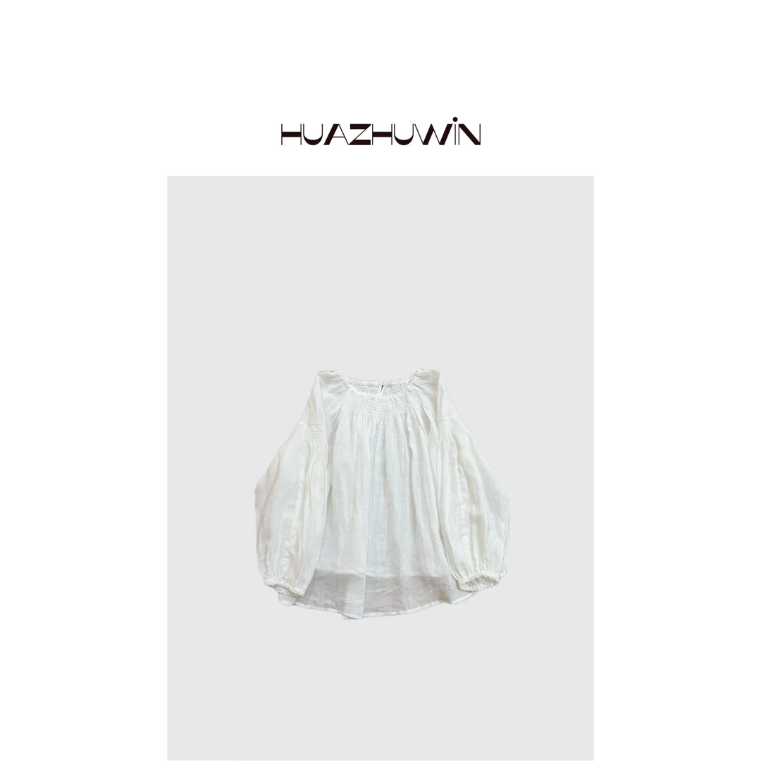 HZ-定制面料100苎麻小星星刺绣套头衫