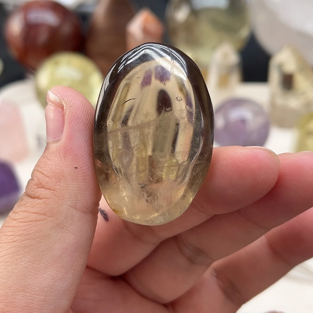 水晶珠宝半成品未镶嵌77 茶水晶手握