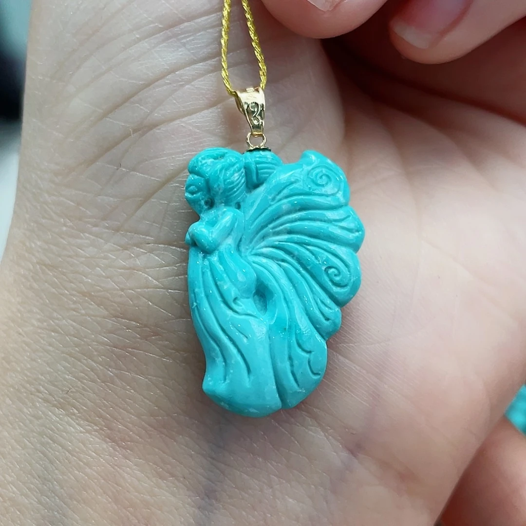 绿松石颈饰18K金镶嵌