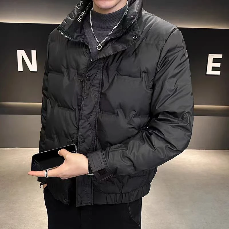 新国标男士羽绒服冬季新款潮流休闲立领纯色百搭加厚保暖冬装外套