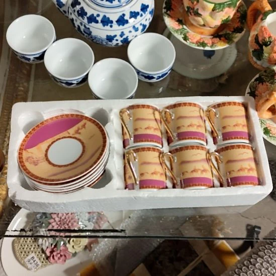 陶瓷咖啡杯碟六套组一盒默认岁月痕迹不退换