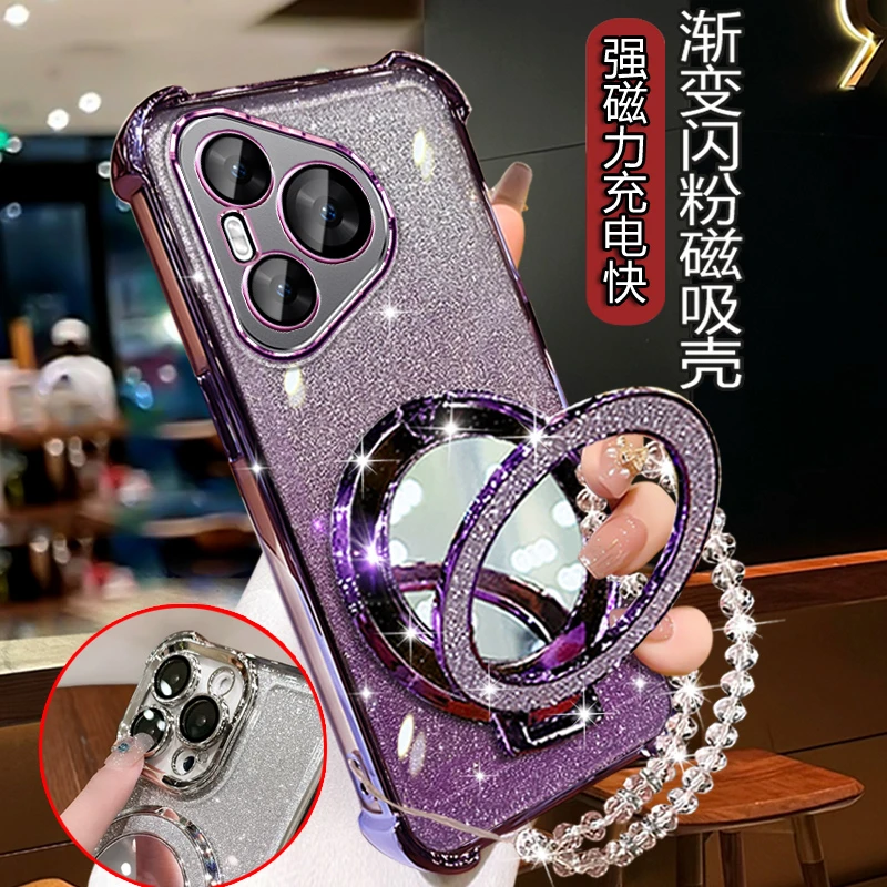 适用华为Pura80Pro+手机壳镜头全包LMR-AL10女网红高级感四角防摔