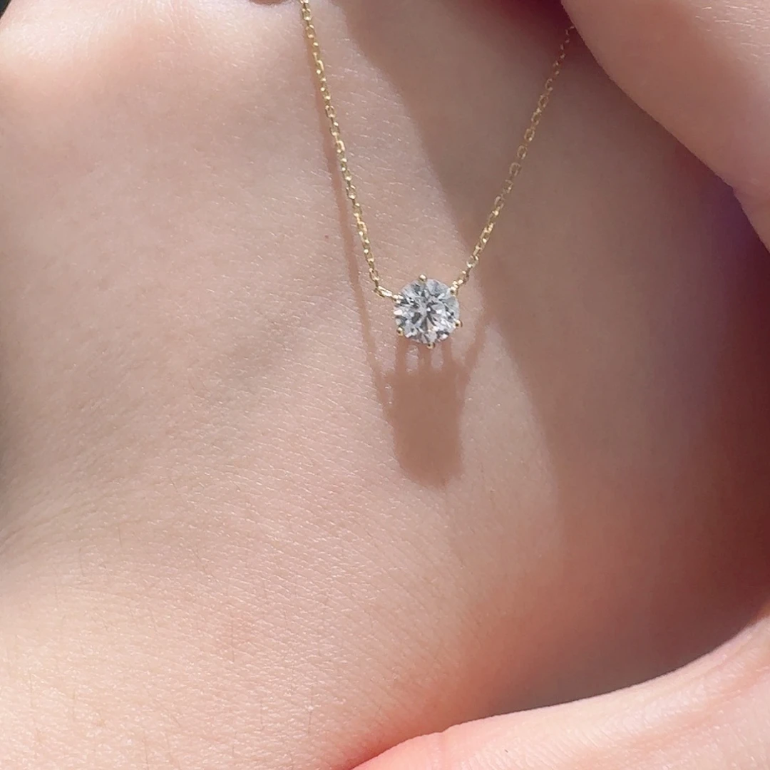 实验室培育钻石18K金镶嵌颈饰