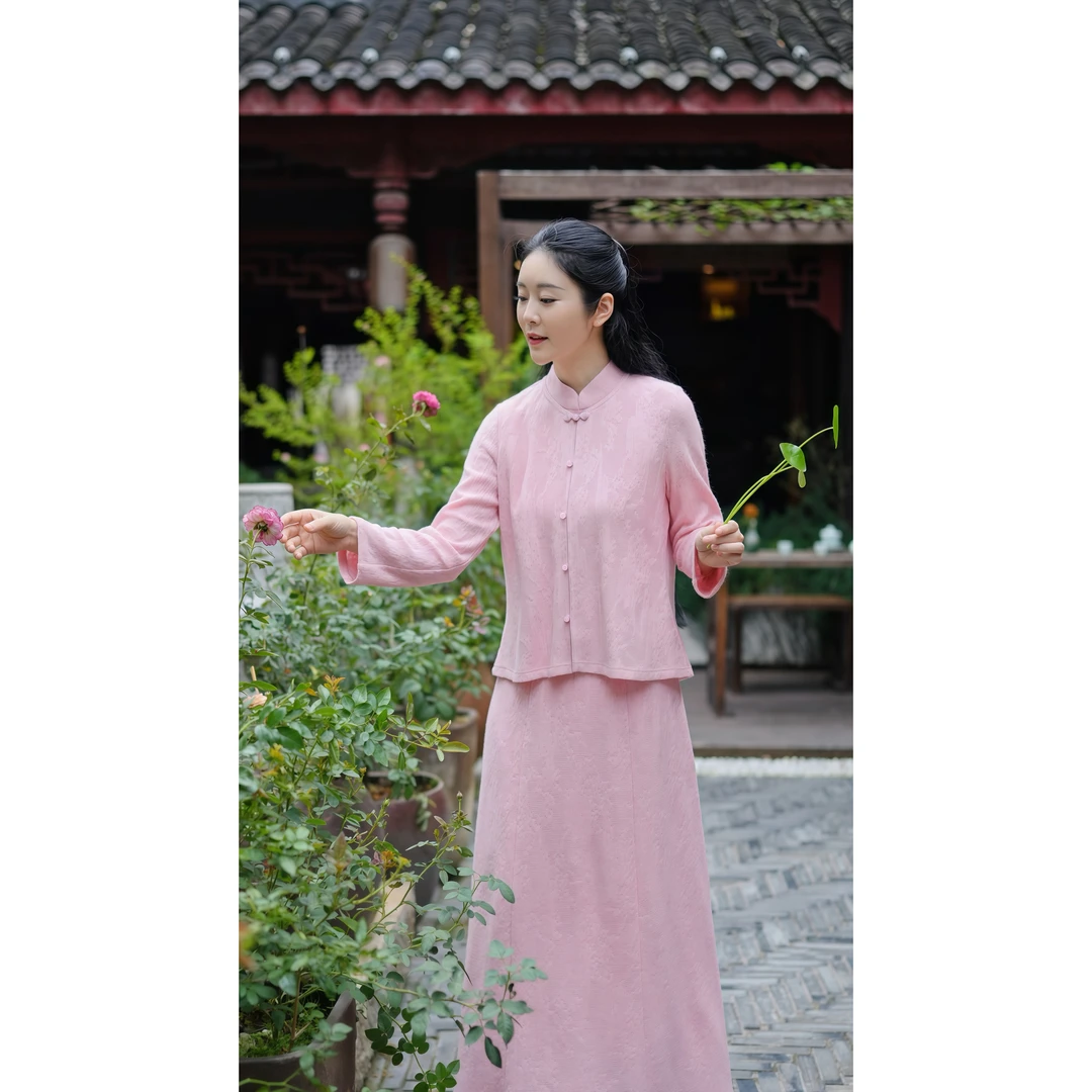 【微瑕链接】国风复古气质文艺常规款长款套装