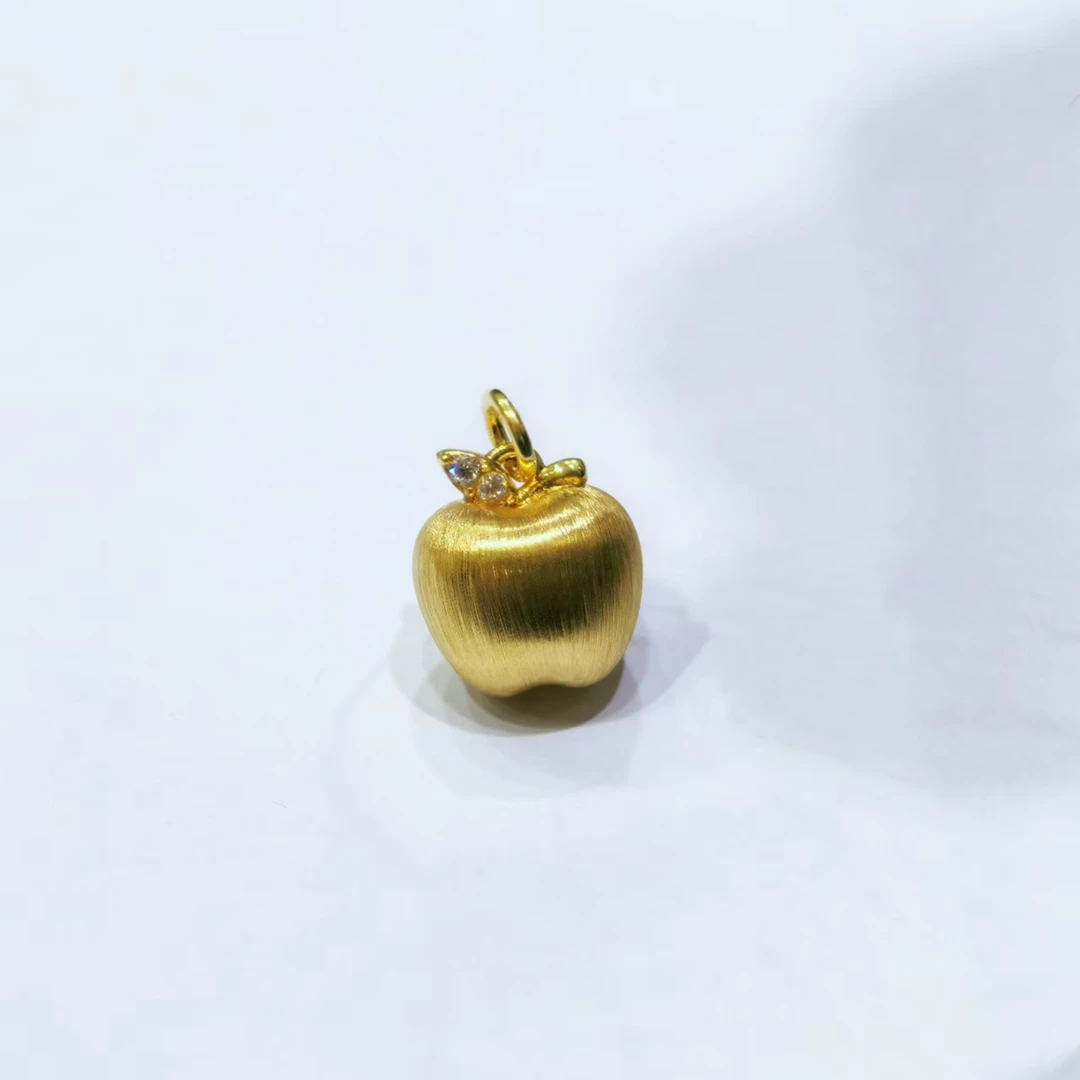【通体18k金】拉丝工艺 苹果吊坠 时尚百搭【QL06578】