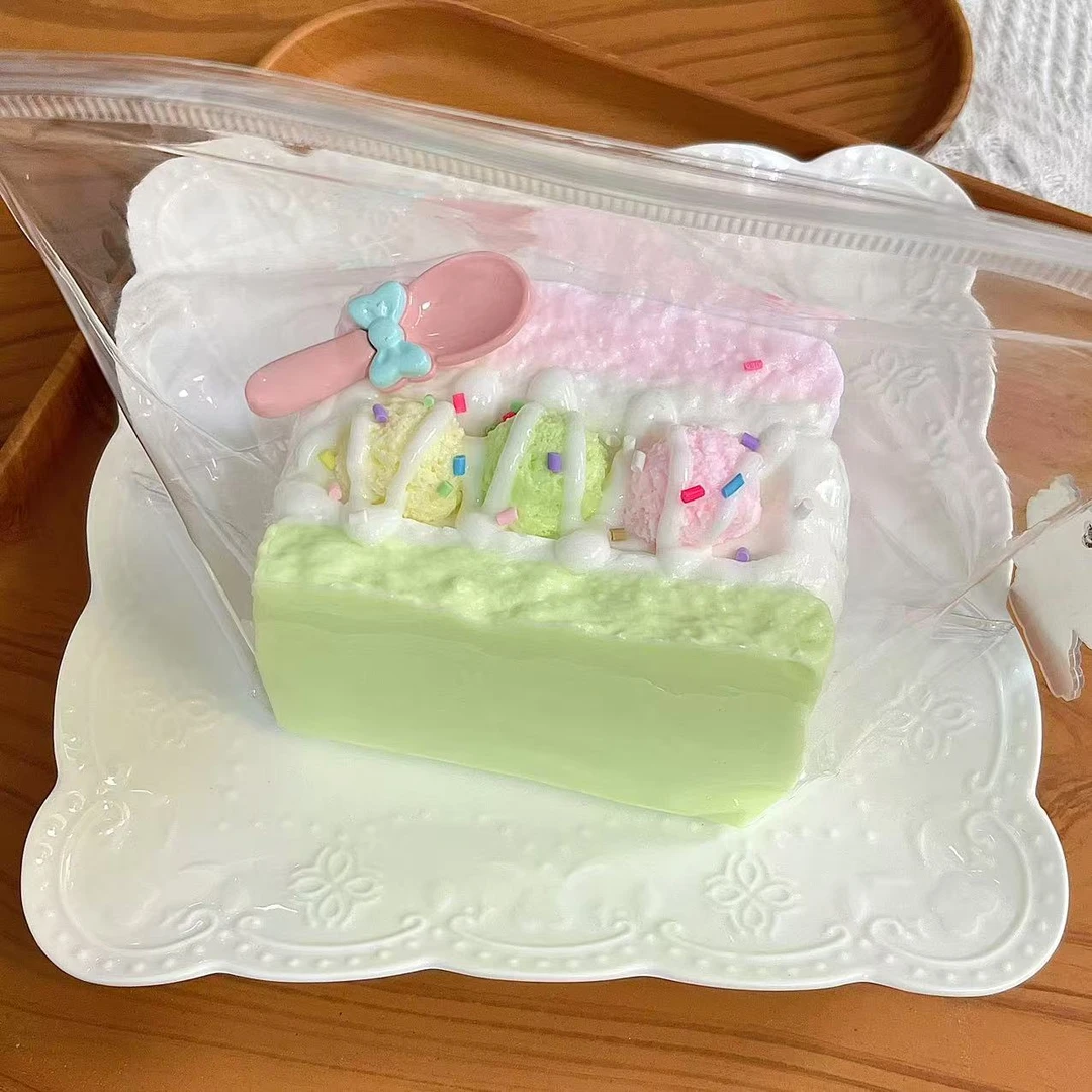 【冰淇淋蛋糕】现货捏捏乐食品级硅胶纯手工制作解压玩具手工DIY