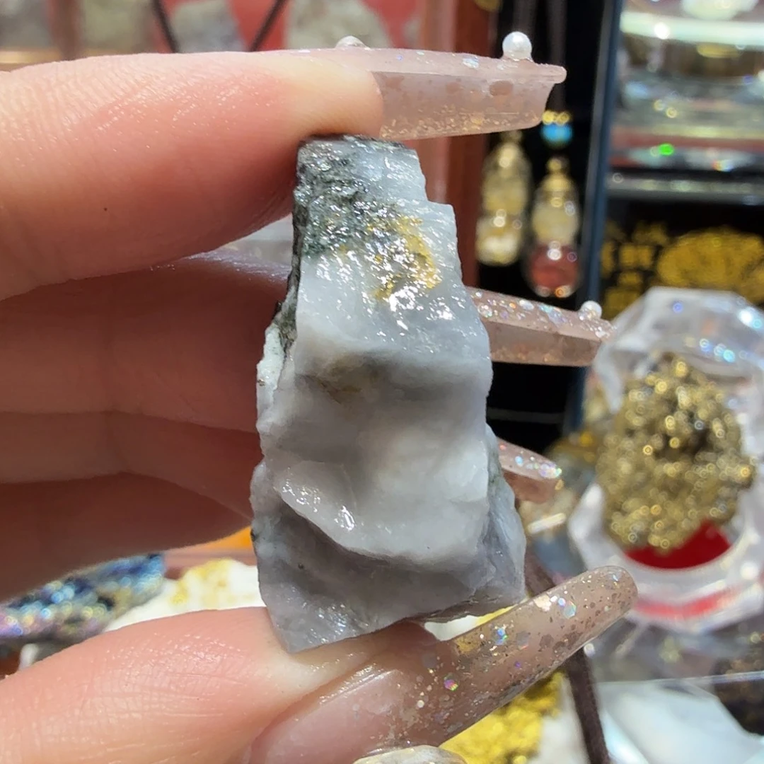 雄13.7g聚金阁天然明金矿标