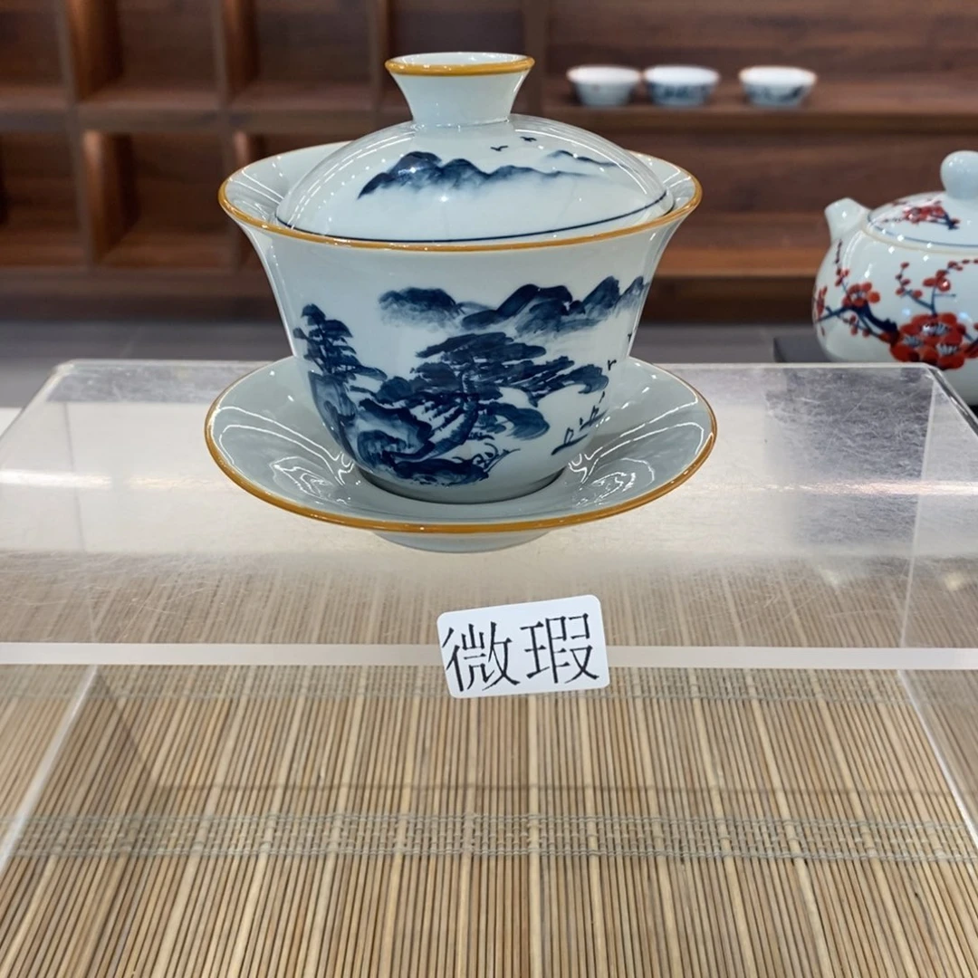 釉下彩老陶泥手工绘制