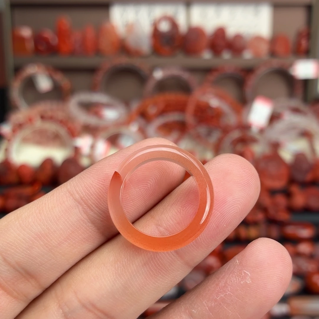 南红玛瑙未镶嵌颈饰戒圈16+