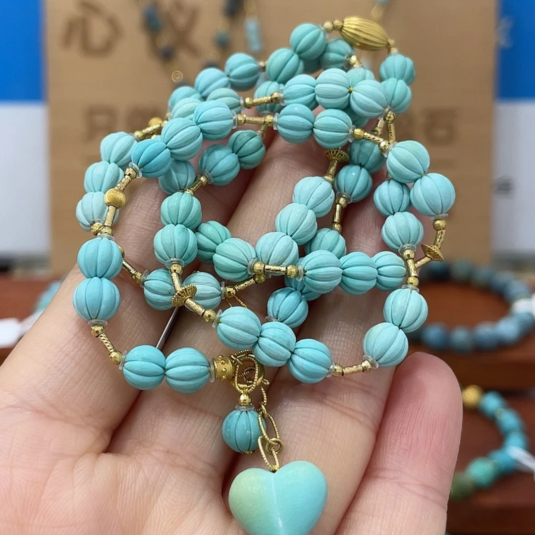 绿松石18K金镶嵌珠宝奇石