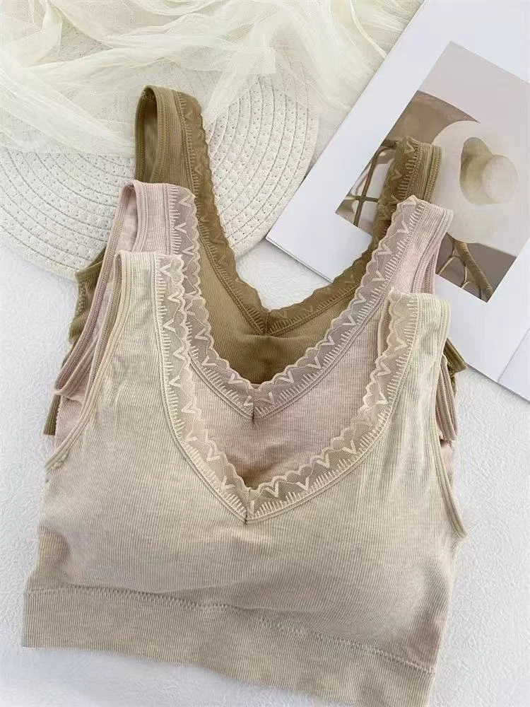 8001 乳胶固定杯花边美背 F28