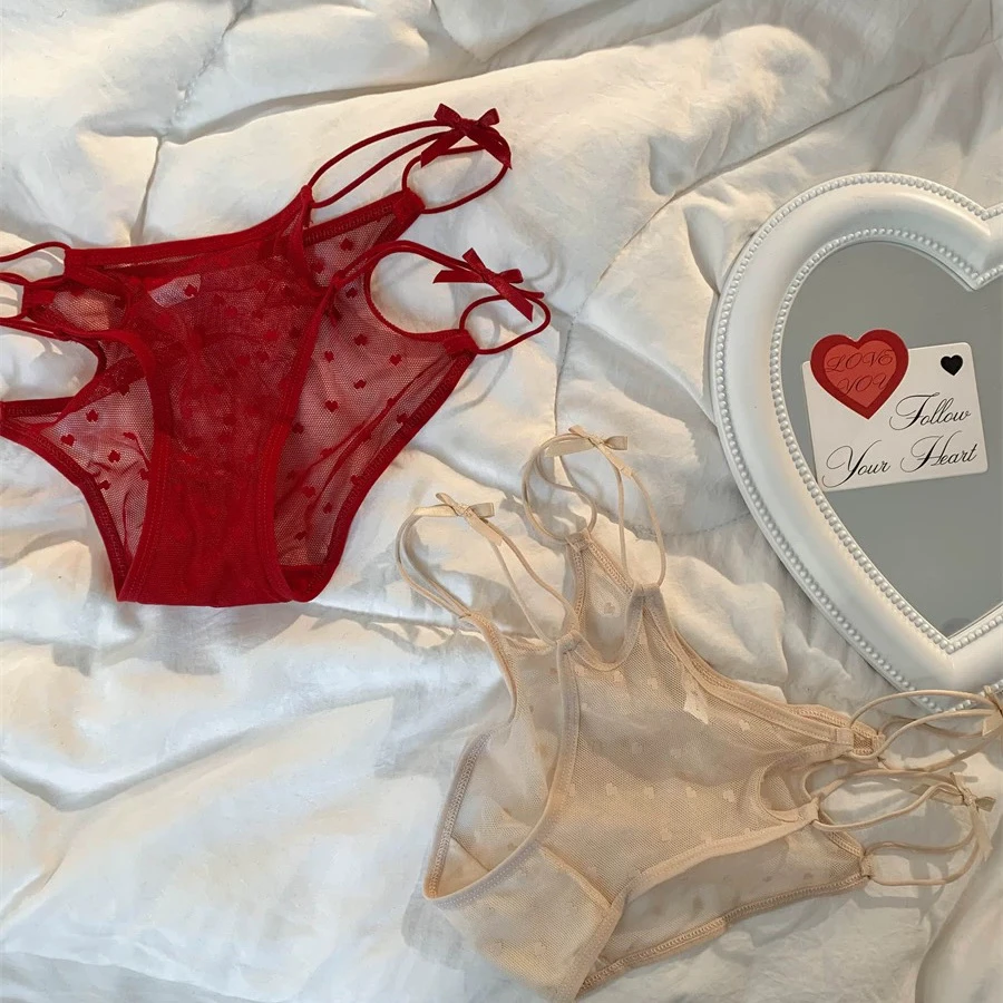 法式性感美背蕾丝内裤ol女夏季薄款透气低腰无痕少女生三角短裤头