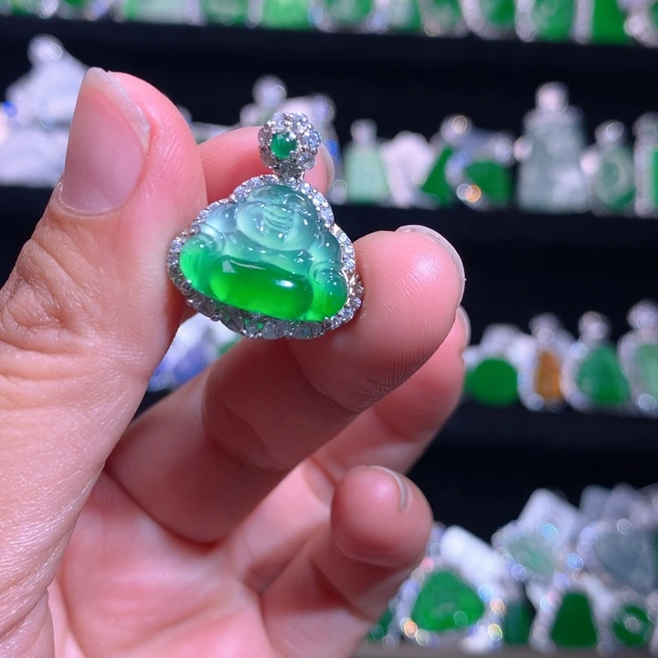 【闪购商品】颈饰银S925镶嵌翡翠天然翡翠