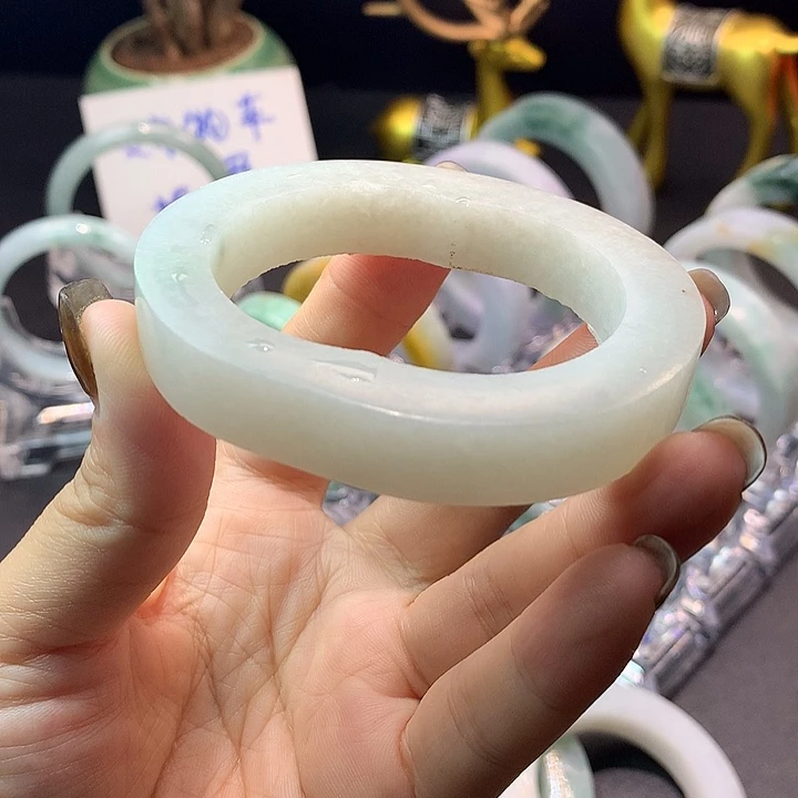 定制翡翠未镶嵌天然A货翡翠毛坯定制手镯53-59贵妃