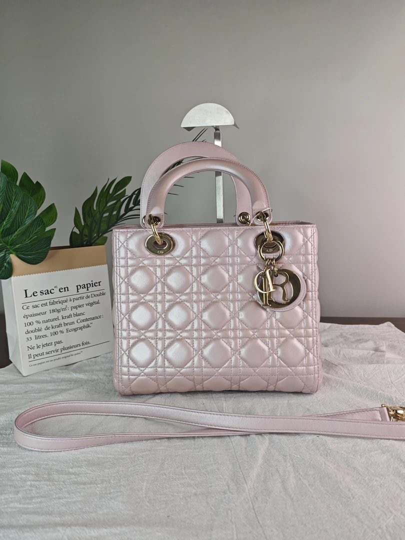 95新 DIOR/迪奥 粉色手提单肩包1708 1185
