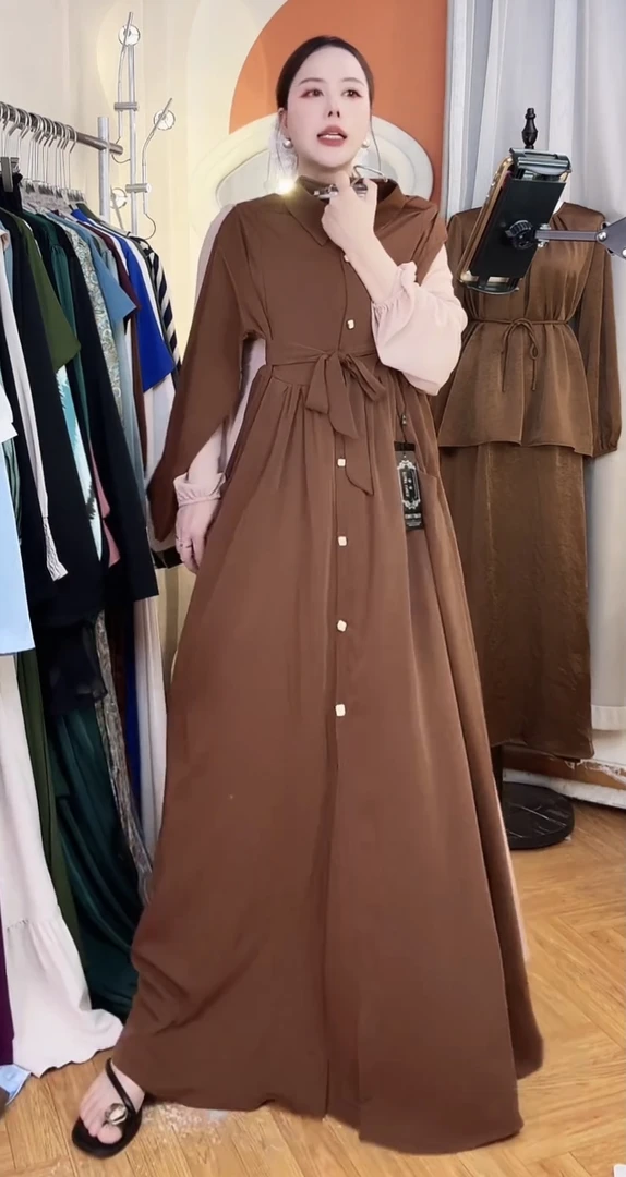 春季高端四季气质设计师时尚高品质法式连衣裙 - 881# - 高级咖