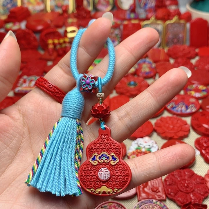 天然辰砂工艺品朱砂包包挂