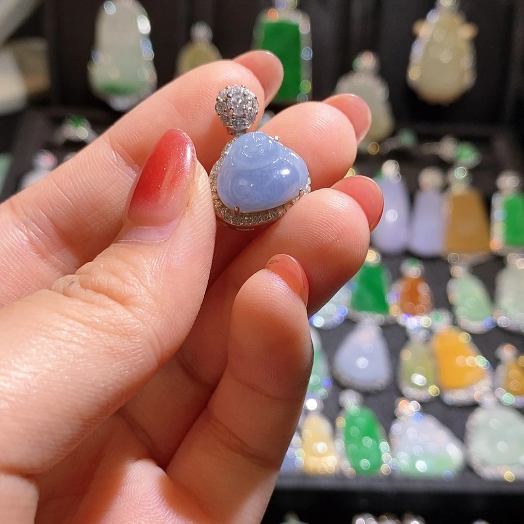 颈饰银S925镶嵌翡翠天然翡翠