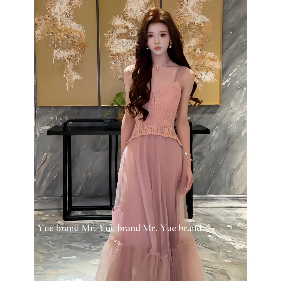 岳岳｜2025年春夏新款【贝微微】度假风轻奢法式夏季连衣裙100872