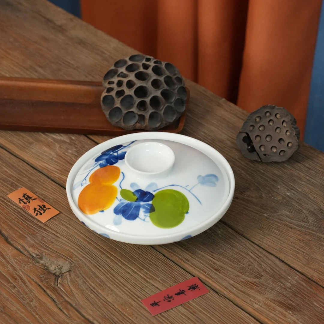 三餐器物《小和合器》景德镇手绘高温釉中彩-直径18cm餐具高度6cm