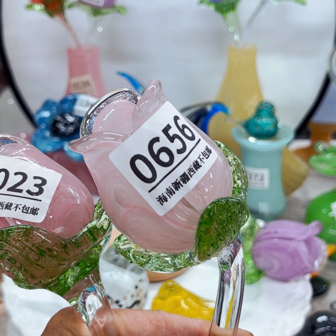 0656花苞福利 家悦琉璃花瓶摆件