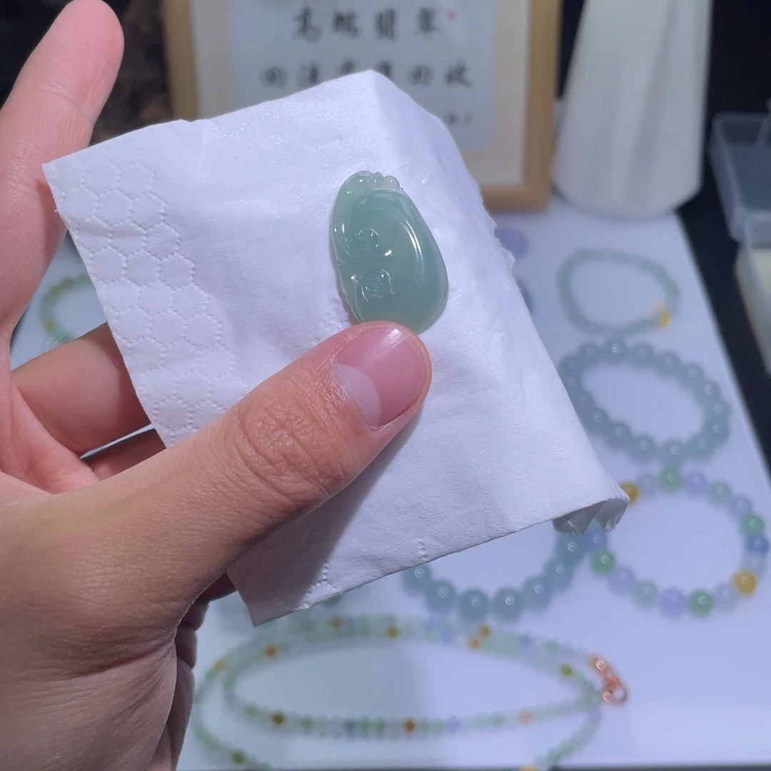 翡翠未镶嵌颈饰吊坠配扣头35