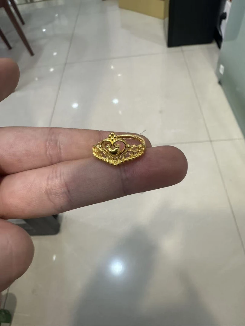 赛菲尔足金999.9皇冠活口戒指