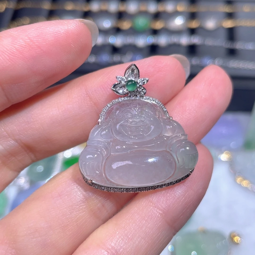颈饰18K金镶嵌翡翠翡翠