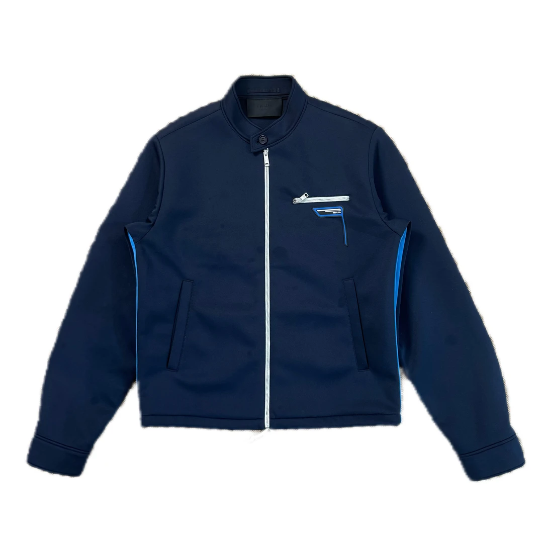 全新未使用 Prada/普拉达 藏青色橡胶外套46码