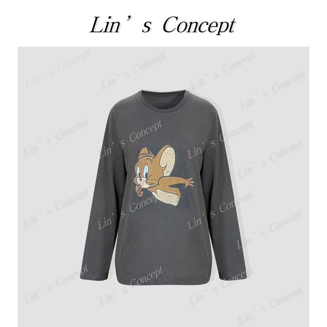 【Lin's concept】[杰瑞快跑]设计师减龄趣味T恤DL2406577
